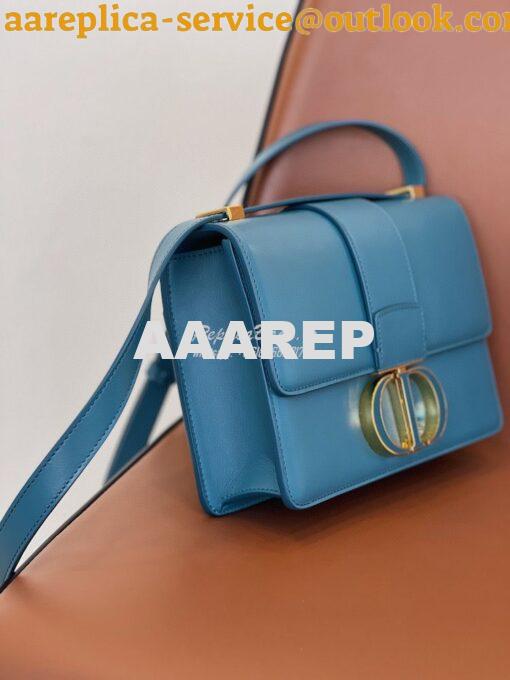 Replica Dior 30 Montaigne Bag with Tonal Enamel CD M9203U Steel Blue 3
