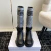 Replica Dior D-Major Ankle Boot Black Calfskin with Black and White Ca 10