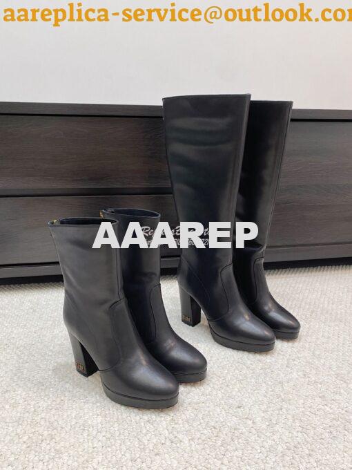 Replica Dior Lambskin D-Rise Platform Heel Ankle Boot 672366 3