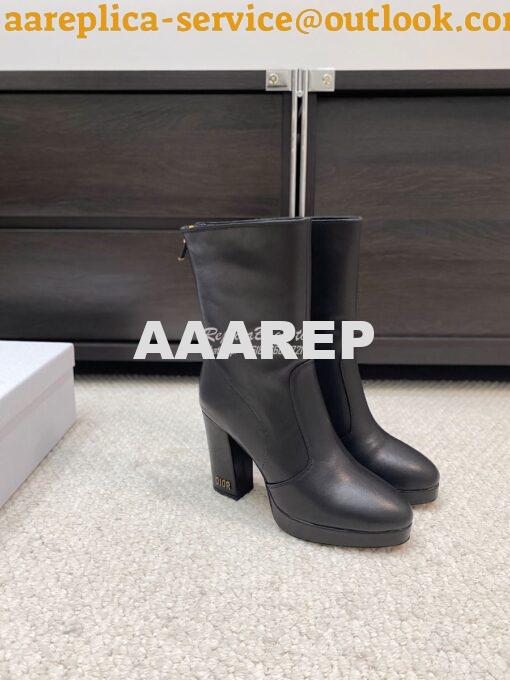 Replica Dior Lambskin D-Rise Platform Heel Ankle Boot 672366 4