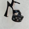 Replica Gucci Interlocking G Platform Slide Leather Sandal 740426 Brow 11