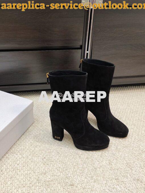 Replica Dior Lambskin D-Rise Platform Heel Ankle Boot 672366 16
