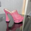 Replica Gucci Interlocking G Platform Slide Leather Sandal 740426 Pink