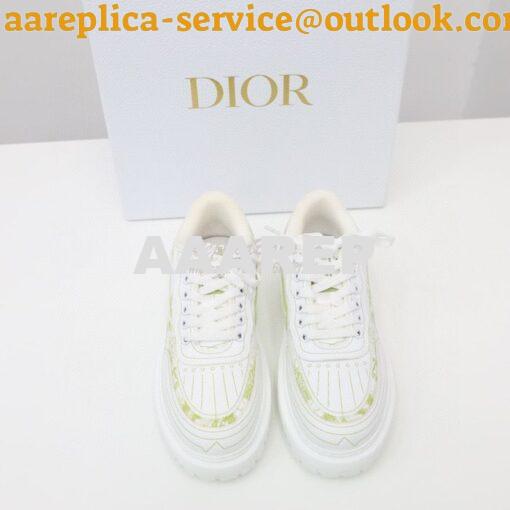 Replica Dior Addict Sneaker Green Toile de Jouy Technical Fabric KCK30 2