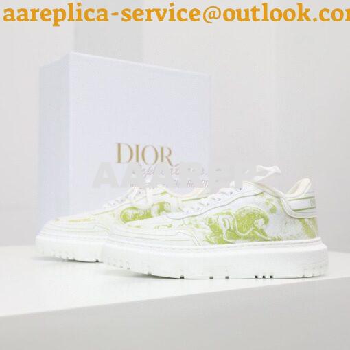 Replica Dior Addict Sneaker Green Toile de Jouy Technical Fabric KCK30 3