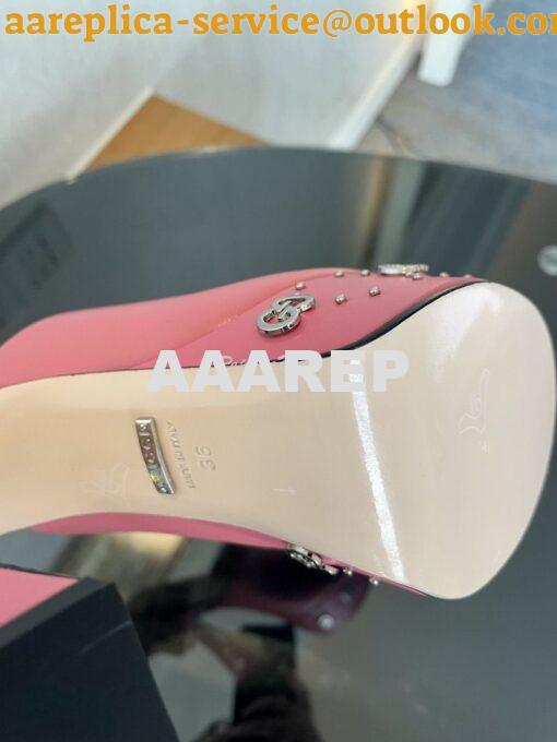 Replica Gucci Interlocking G Platform Slide Leather Sandal 740426 Pink 9