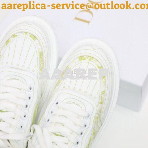 Replica Dior Addict Sneaker Green Toile de Jouy Technical Fabric KCK30 7