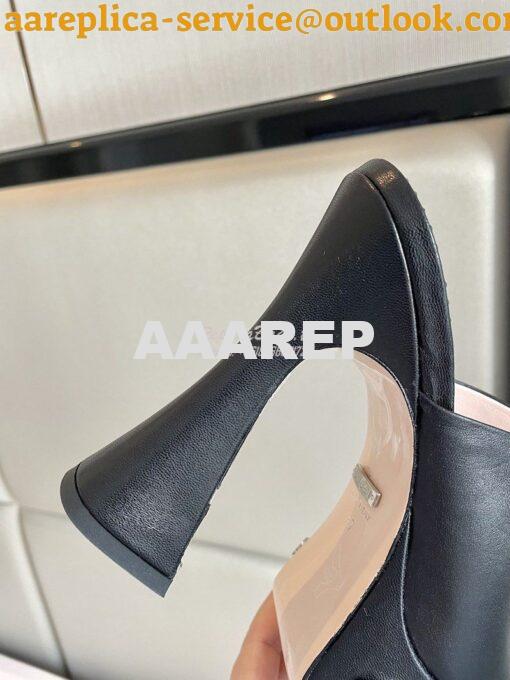 Replica Gucci Interlocking G Platform Slide Leather Sandal 740426 Blac 9