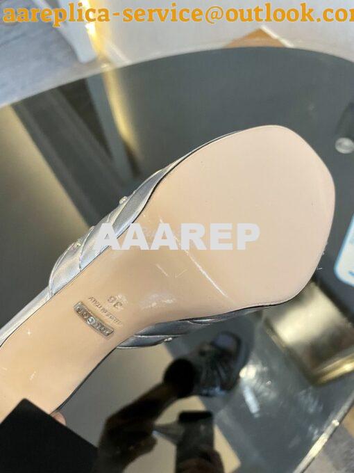Replica Gucci Platform Slide Metallic Leather Sandal with Studs 740425 9