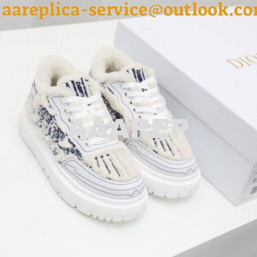Replica Dior Addict Sneaker Blue Toile de Jouy Embroidered Natural She