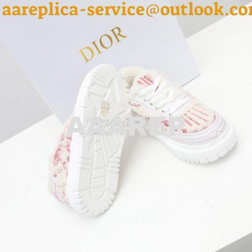 Replica Dior Addict Sneaker Rose Des Vents Toile de Jouy Embroidered N 9