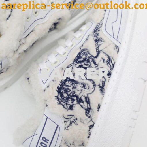 Replica Dior Addict Sneaker Blue Toile de Jouy Embroidered Natural She 8