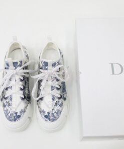Replica Dior D-Connect Sneaker Deep Blue Toile de Jouy Technical Fabri 2