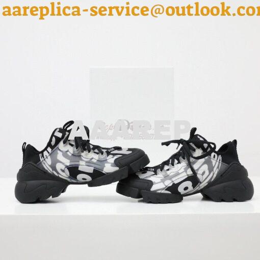 Replica Dior D-Connect Sneaker Black Spatial Printed Reflective Techni 3