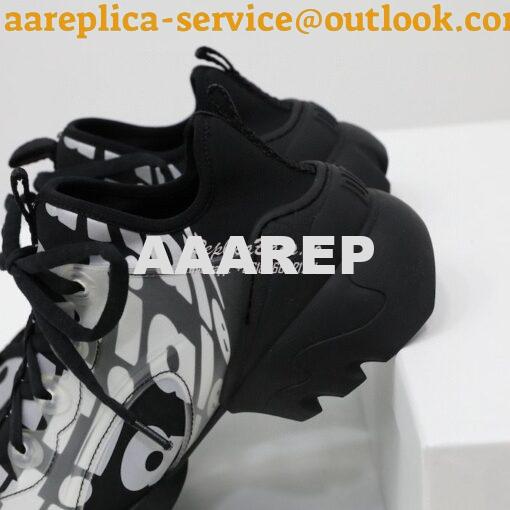 Replica Dior D-Connect Sneaker Black Spatial Printed Reflective Techni 6
