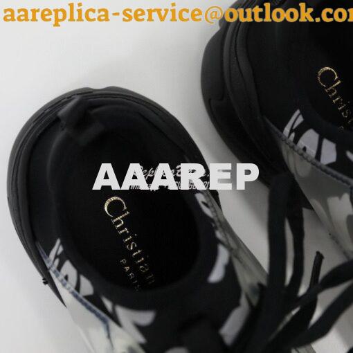 Replica Dior D-Connect Sneaker Black Spatial Printed Reflective Techni 7