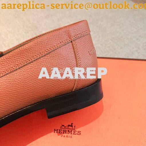 Replica Hermes Destin Loafer Epsom Leather H231065Z Rose 7