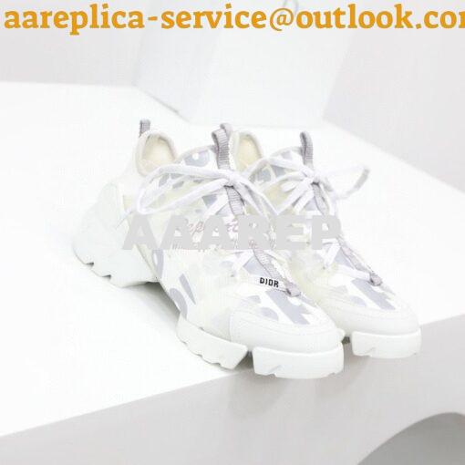 Replica Dior D-Connect Sneaker White Spatial Printed Reflective Techni 3