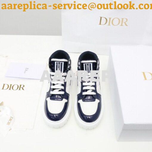 Replica Dior D-Player Sneaker White Blue Quilted Nylon KCK315N 2
