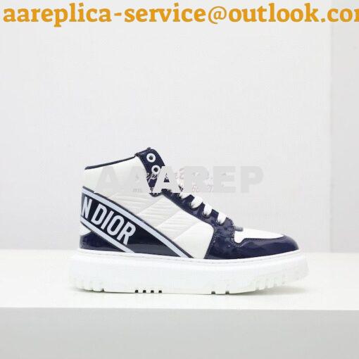 Replica Dior D-Player Sneaker White Blue Quilted Nylon KCK315N 3
