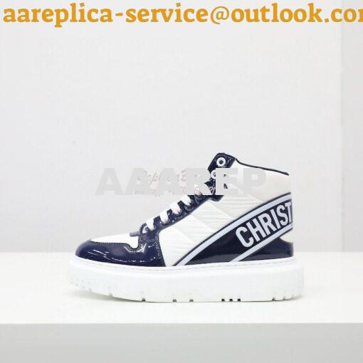 Replica Dior D-Player Sneaker White Blue Quilted Nylon KCK315N 4