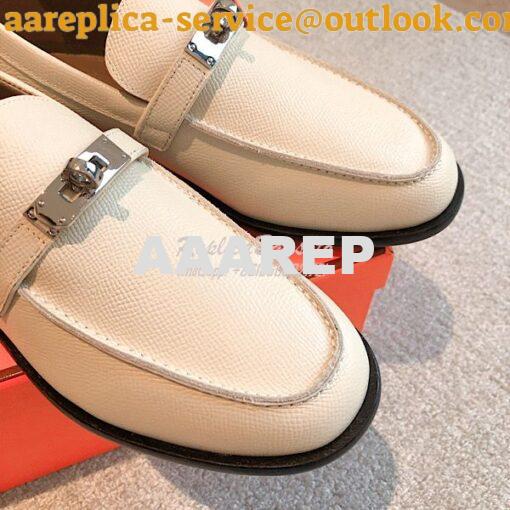 Replica Hermes Destin Loafer Epsom Leather H231065Z Blanc 6