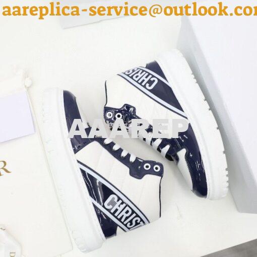 Replica Dior D-Player Sneaker White Blue Quilted Nylon KCK315N 5
