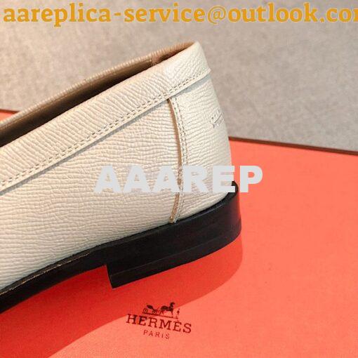 Replica Hermes Destin Loafer Epsom Leather H231065Z Blanc 7