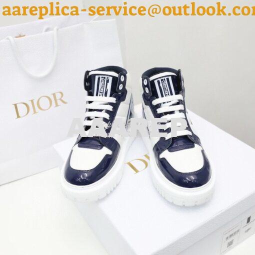 Replica Dior D-Player Sneaker White Blue Quilted Nylon KCK315N 6