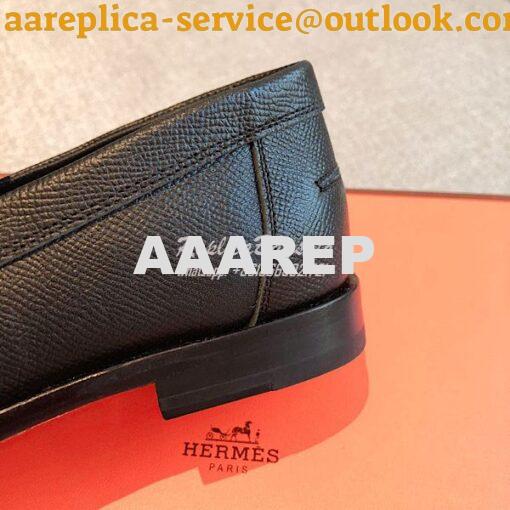 Replica Hermes Destin Loafer Epsom Leather H231065Z Black 7