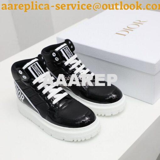 Replica Dior D-Player Sneaker Black Quilted Nylon KCK315N 2