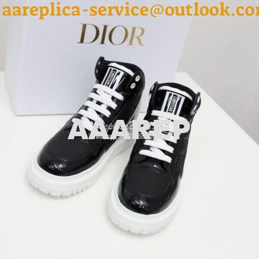 Replica Dior D-Player Sneaker Black Quilted Nylon KCK315N 4
