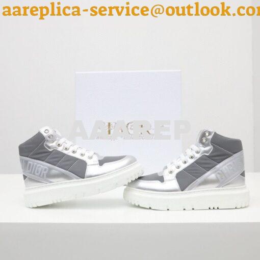 Replica Dior D-Player Sneaker Grey Quilted Nylon KCK315N 3