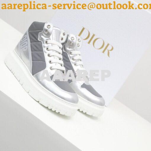 Replica Dior D-Player Sneaker Grey Quilted Nylon KCK315N 4