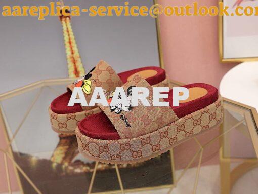 Replica Gucci Women's Original GG Slide Sandal 573018 Beige Mickey