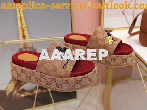 Replica Gucci Women's Original GG Slide Sandal 573018 Beige Mickey 2