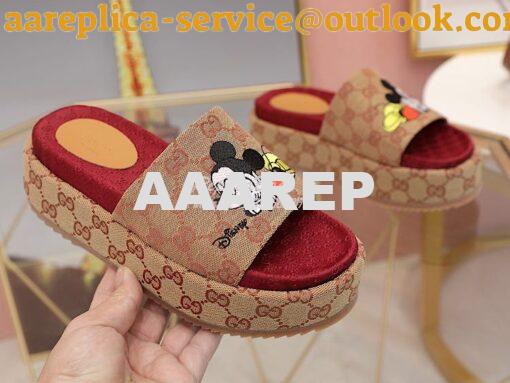 Replica Gucci Women's Original GG Slide Sandal 573018 Beige Mickey 3