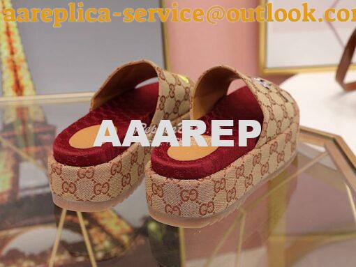 Replica Gucci Women's Original GG Slide Sandal 573018 Beige Mickey 4