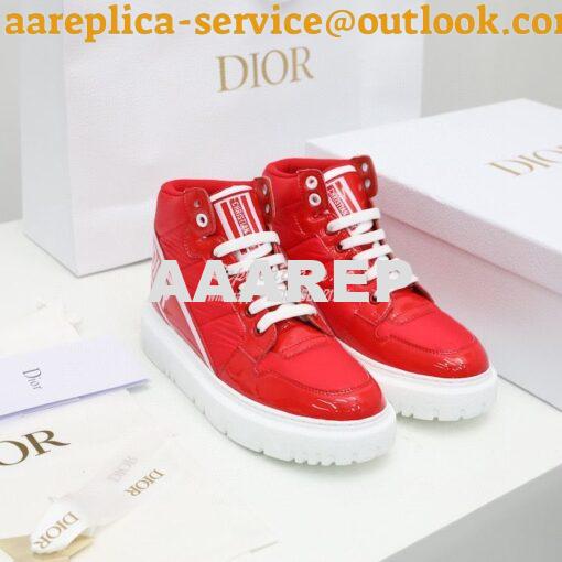 Replica Dior D-Player Sneaker Red Quilted Nylon KCK315N 2