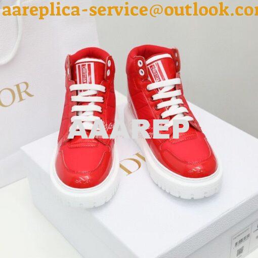 Replica Dior D-Player Sneaker Red Quilted Nylon KCK315N 3