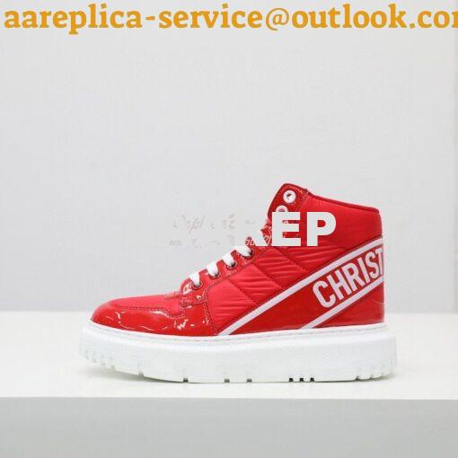 Replica Dior D-Player Sneaker Red Quilted Nylon KCK315N 5