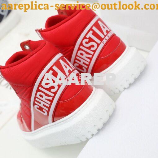 Replica Dior D-Player Sneaker Red Quilted Nylon KCK315N 6
