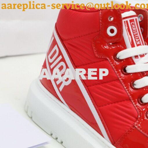 Replica Dior D-Player Sneaker Red Quilted Nylon KCK315N 7