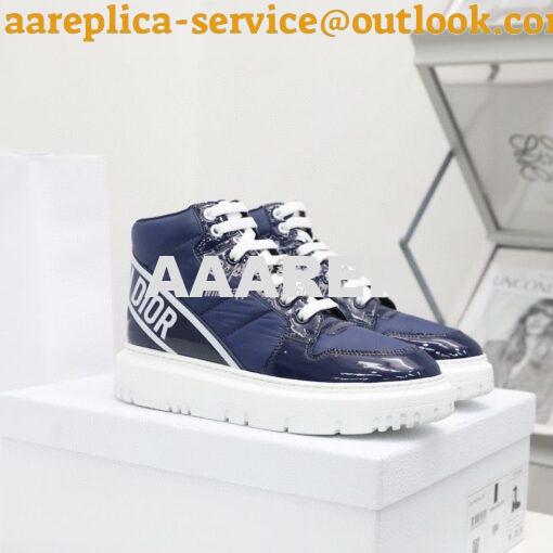 Replica Dior D-Player Sneaker Navy Blue Quilted Nylon KCK315N