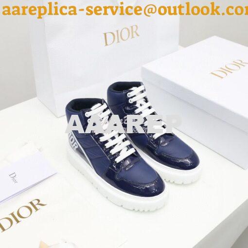 Replica Dior D-Player Sneaker Navy Blue Quilted Nylon KCK315N 2