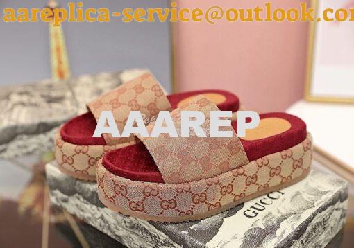 Replica Gucci Women's Original GG Slide Sandal 573018 Beige 2