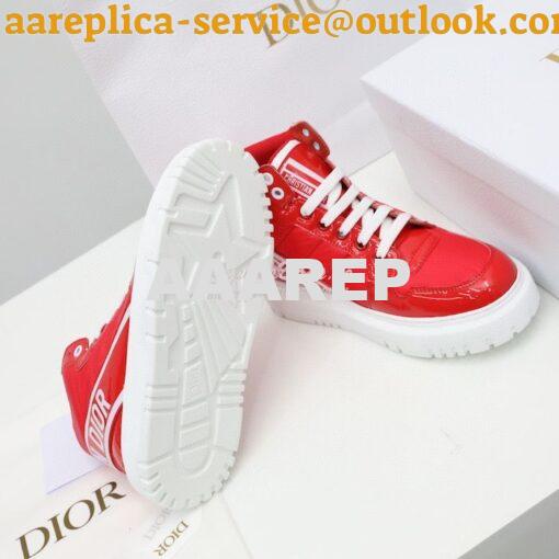 Replica Dior D-Player Sneaker Red Quilted Nylon KCK315N 9