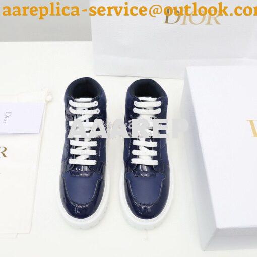 Replica Dior D-Player Sneaker Navy Blue Quilted Nylon KCK315N 3