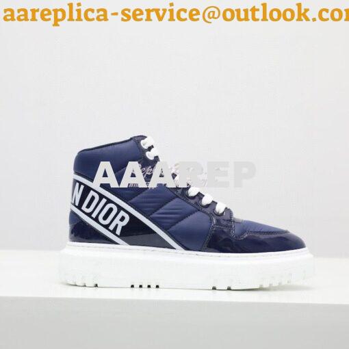 Replica Dior D-Player Sneaker Navy Blue Quilted Nylon KCK315N 4