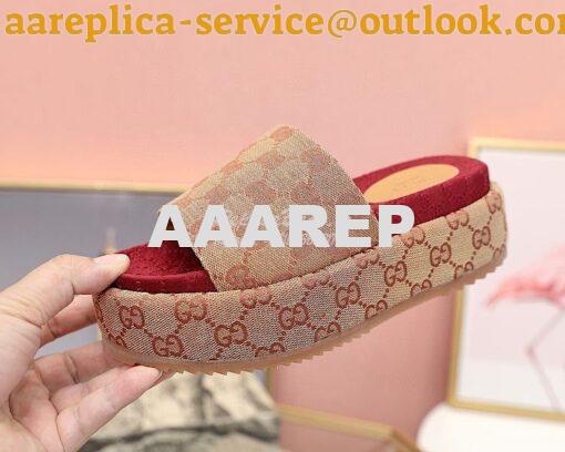 Replica Gucci Women's Original GG Slide Sandal 573018 Beige 5